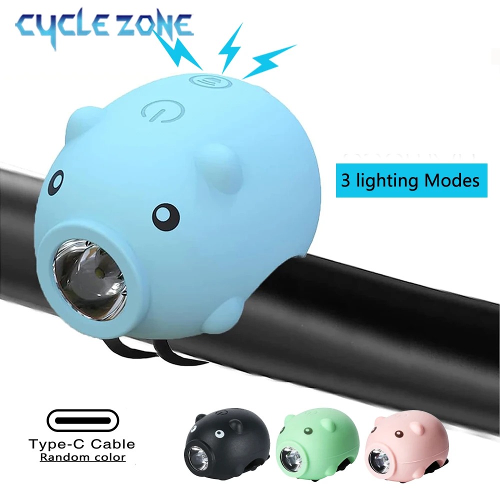 Bike Bell - Schattig varkensfietsvoorlicht met claxon Type-C Oplaadbaar