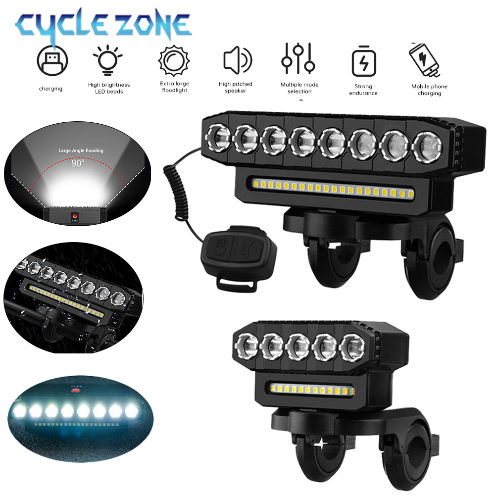 Bike Bell - Fietskoplamp met hoorn Oplaadbare LED-fietskoplamp Eenvoudig