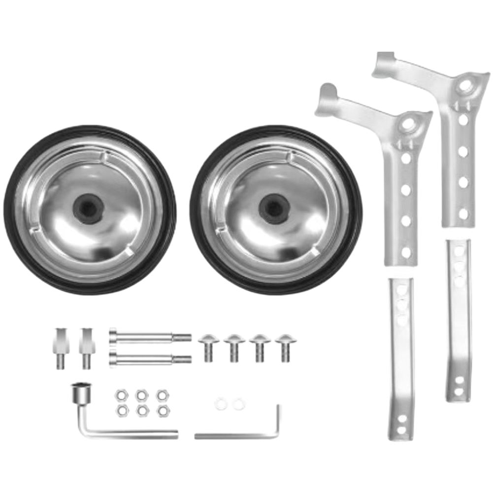 2-delige zilveren steunwielset - Cycling Gear Inches recensie en prijs